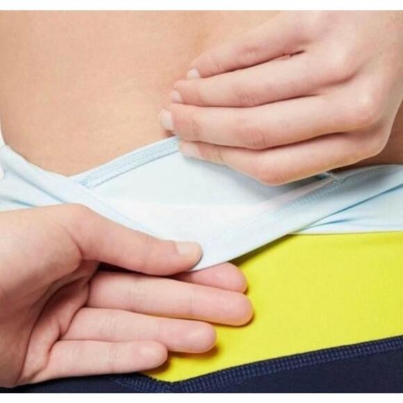 Nike Womens Dri FIT Leggings XS Blue Yellow White - Picture 13 of 15